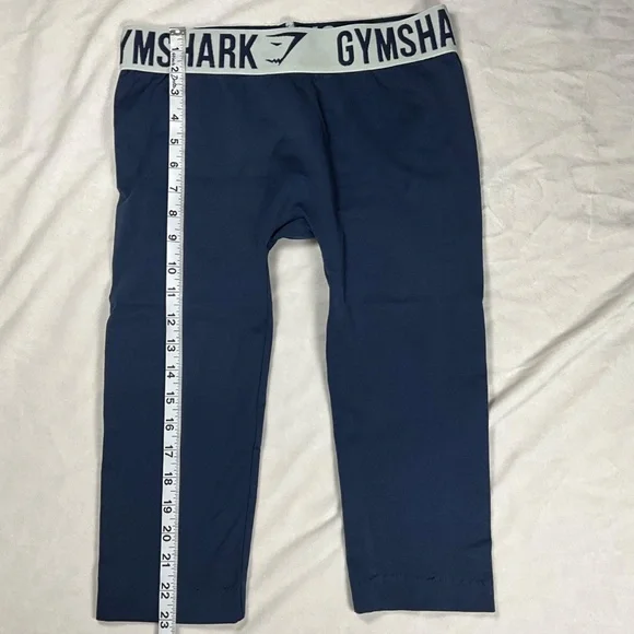 Gymshark Mens Compression Leggings Size S Blue Stretch Gym Training Pants - Picture 4 of 8